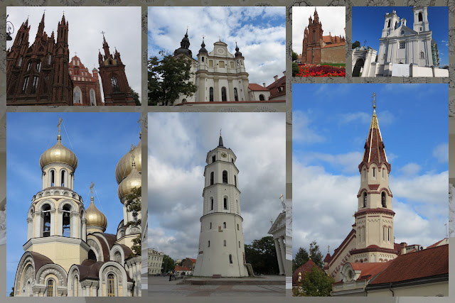 Church spires in Vilnius Lithuania