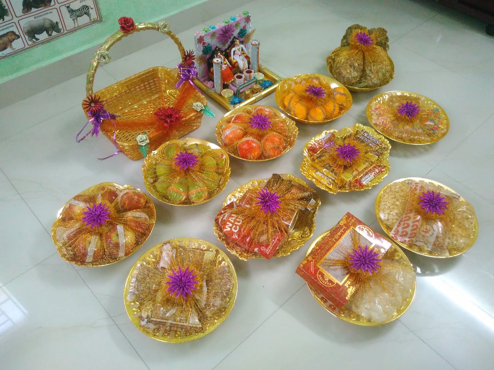 July 2018 Seer Varisai Plates Decoration in Chennai, Seer Varisai Thattu Decoration, Kalyana
