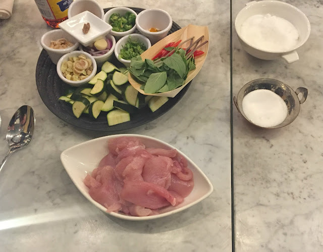 ingredients for Thai green chicken curry 