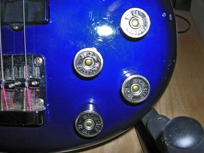 Lombano Art Bass Guitar Shot Gun Shell Knobs