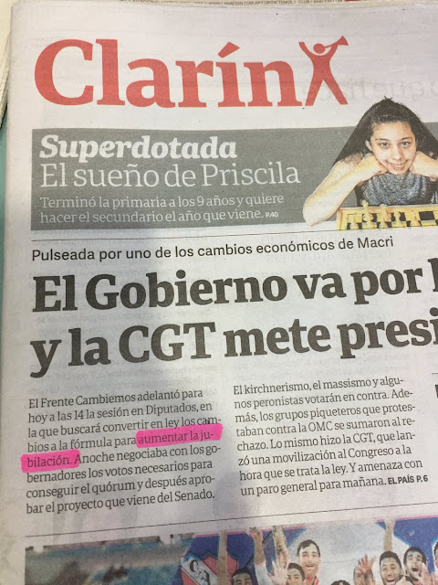 Pero para la tapa de clarín se trata de un aumento para los jubilados