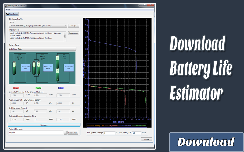 Battery download. Battery Life. Estimator. Blue Estimator. Catt Battery Life Analysis.