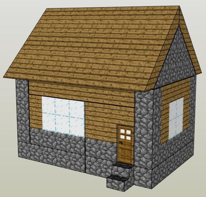 PAPERMAU: Minecraft - A Village House Paper Model In Minecraft Styleby  Oitansensei