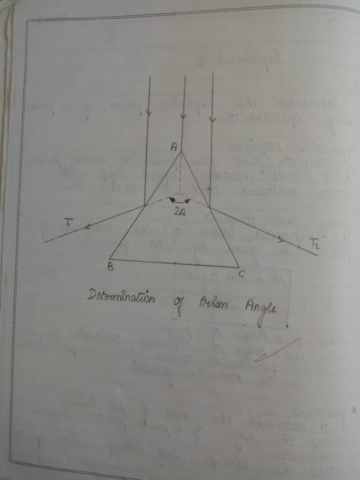 Dispersive power of prism using spectrometer.