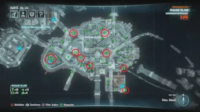 Batman Arkham Knight, Riddler's Puzzles, Miagani Island Map
