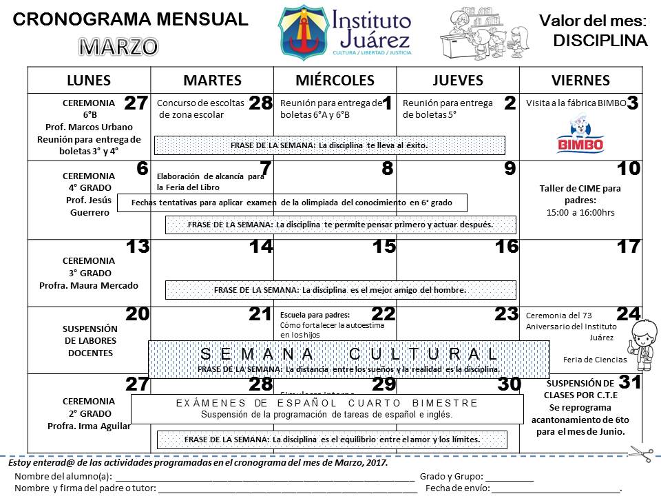 formato cronograma de actividades mensual
