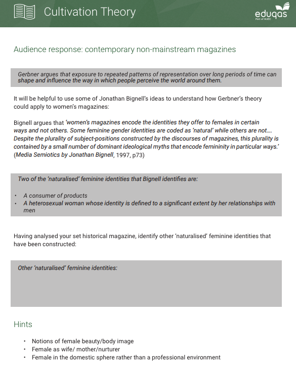 Cultivation theory examples in social media image