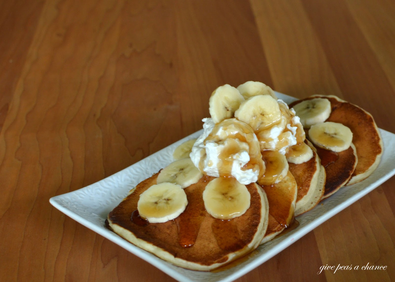 Give Peas a Chance Banana Greek Yogurt Pancakes