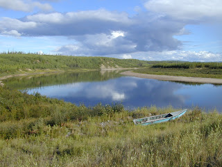 Image of a boat in wetlands