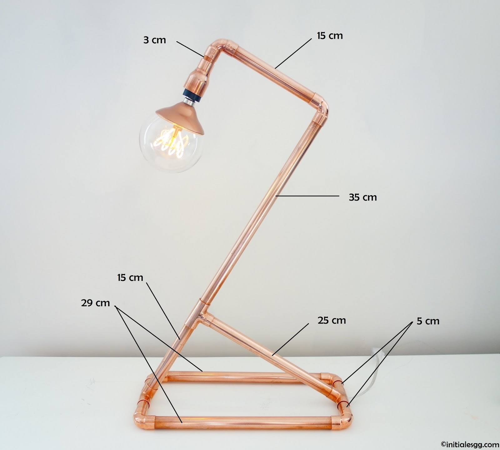 plan tutoriel lampe en cuivre Lampe design, Lampe cuivre