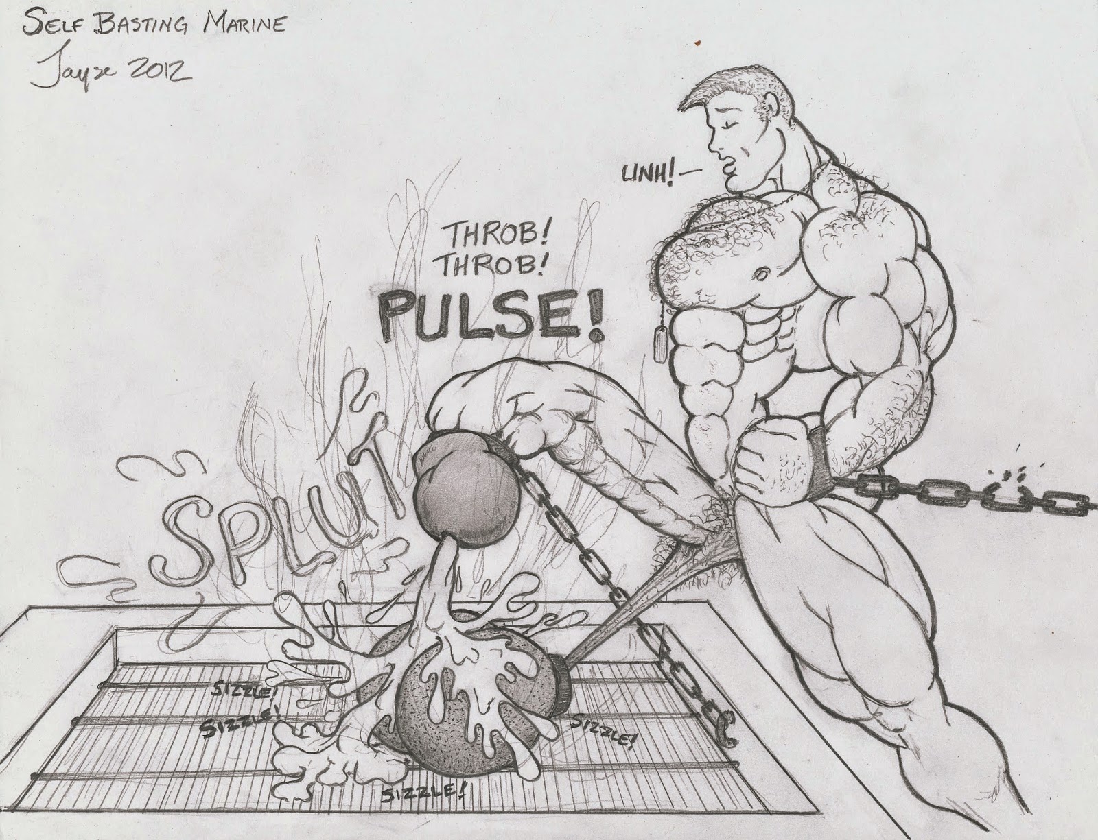 Jayses Brutal Ball Busting Drawings: 2012 - Self-Basting Marine