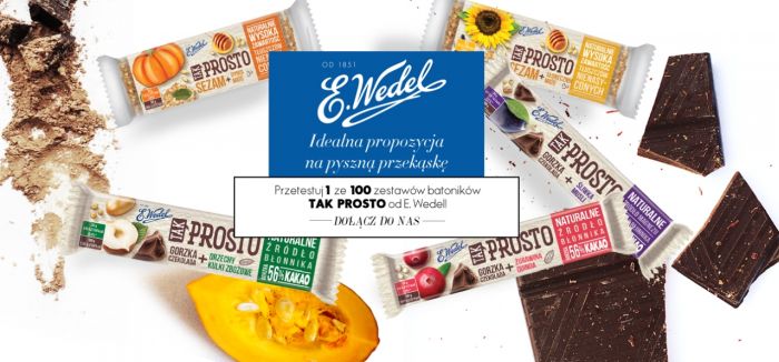 Przetestuj 1 ze 100 zestawów batoników TAK PROSTO od E.Wedel Konkurs