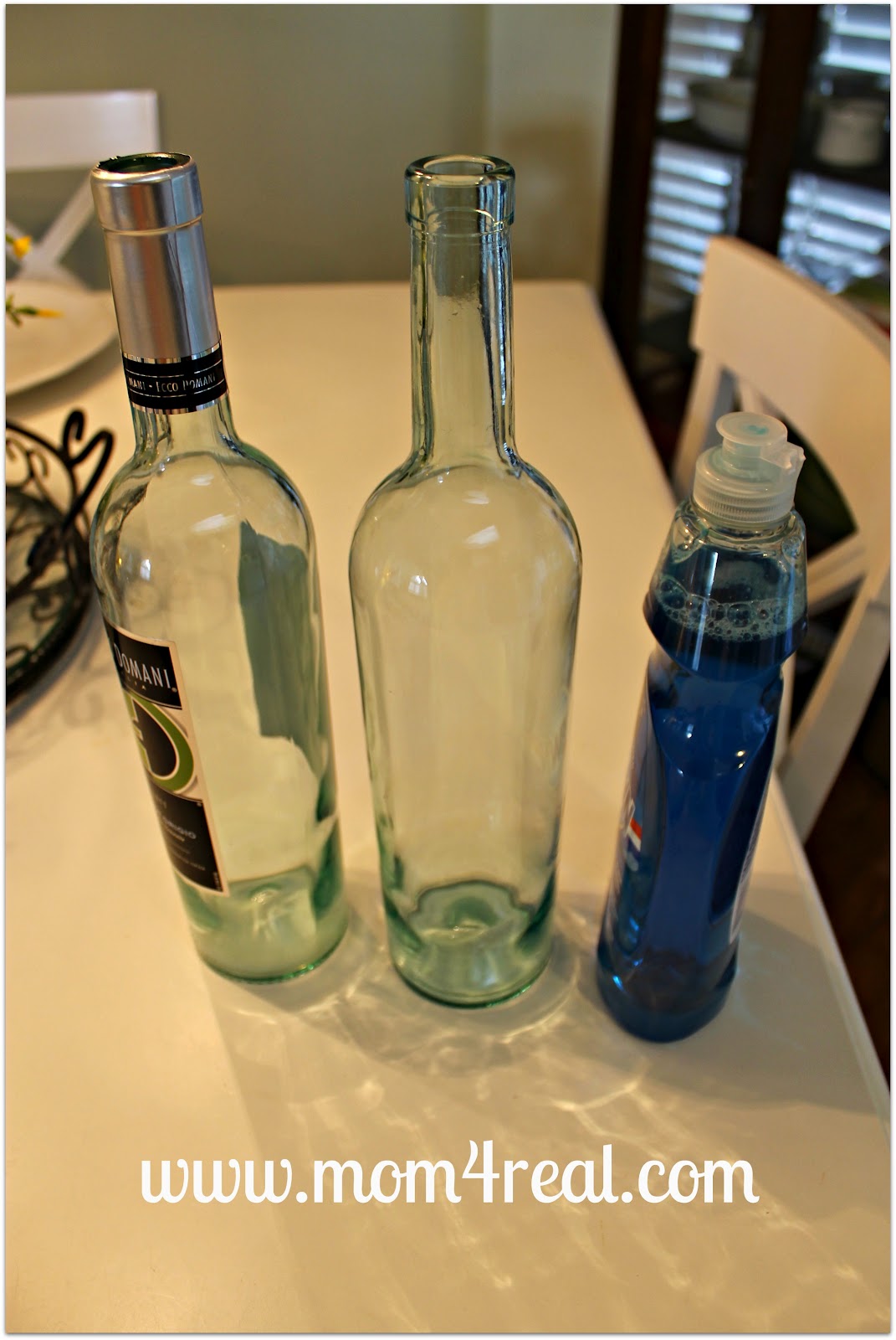 DIY Etched Wine Bottle Dish Soap Dispenser