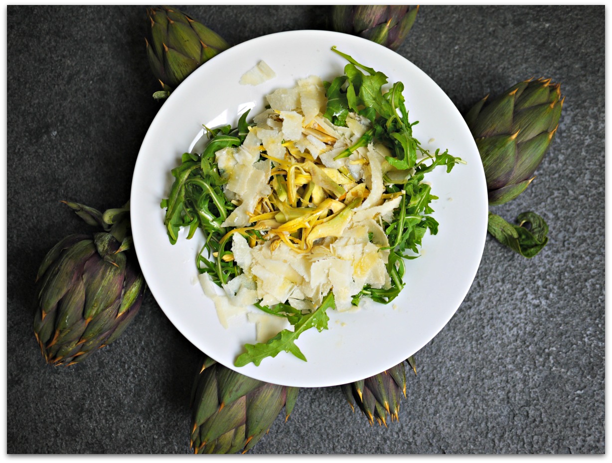 gustia Raw Artichoke Salad with Arugula and Parmesan