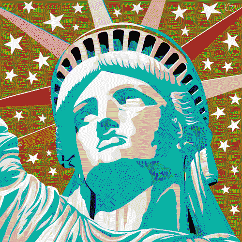 Lady freedom lady liberty. Статуя свободы. Статуя свободы анимация. Статуя свободы gif. Статуя свободы подмигивает.