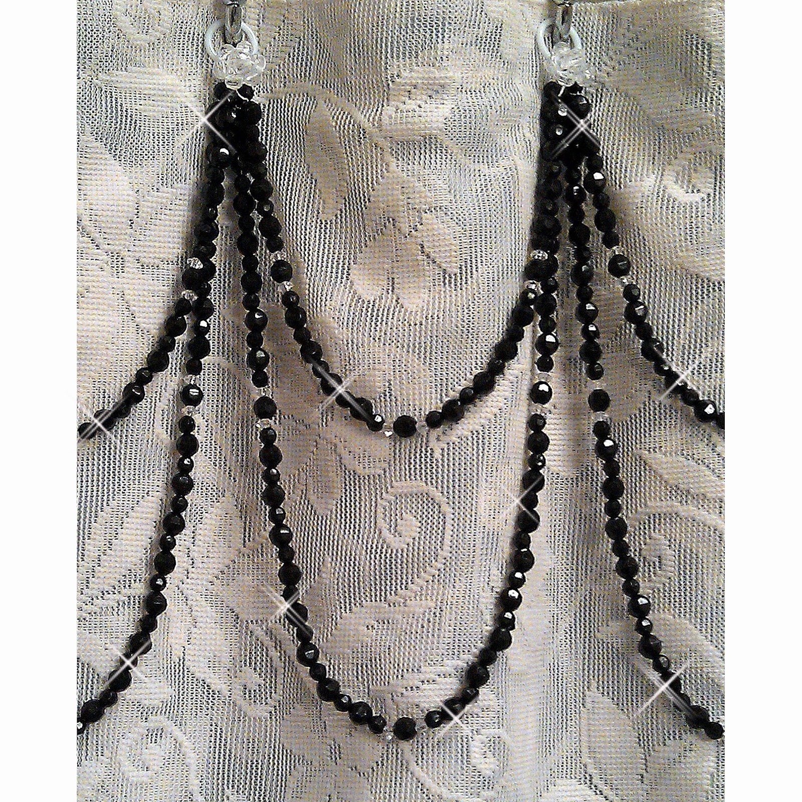 Shadez of Michelle Shower Curtain Bling Black and Crystal