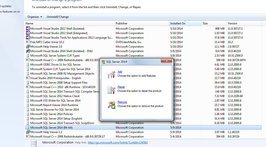 IT Journey Uninstall SQL Server 2014 instances