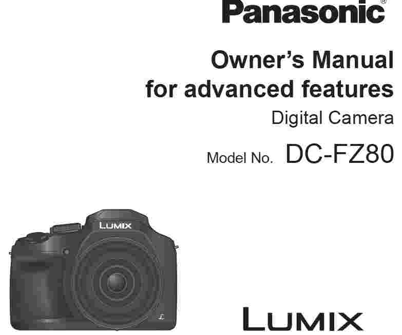 Panasonic Lumix Dc Fz80 Owner's Manual