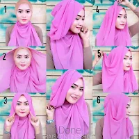 Cara Menggunakan Jilbab Segi Empat