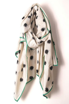 Foulard ikat Lucas du Tertre blanc et vert