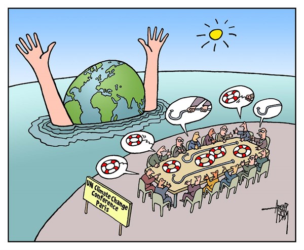 coral reef bleaching and the future for tropical fish cop21 cartoon