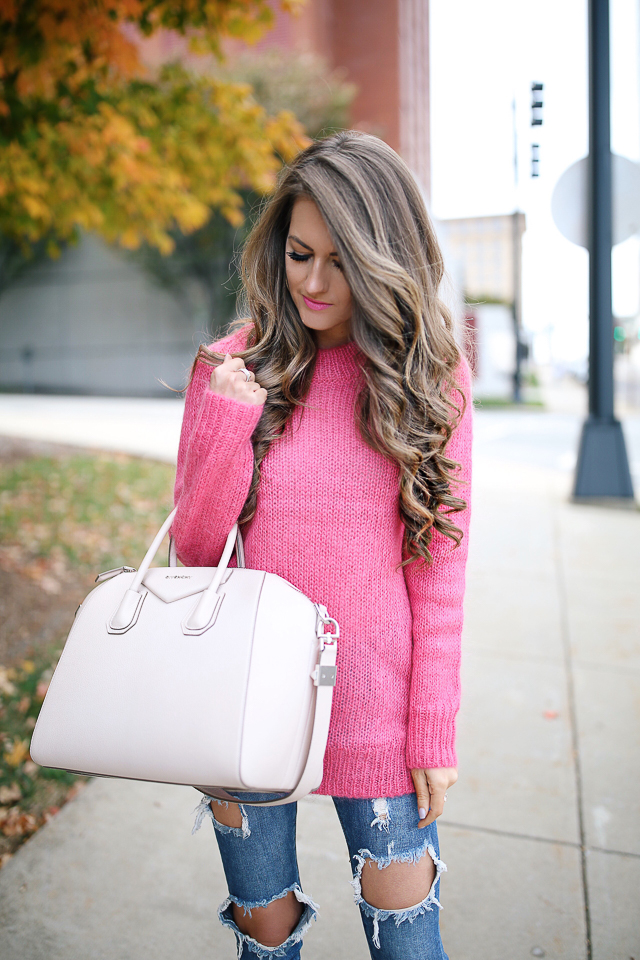 Hot Pink Sweater | Southern Curls & Pearls | Bloglovin’