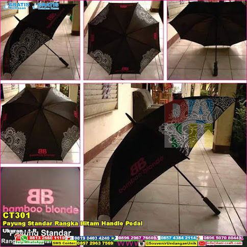 Payung Standar Rangka Hitam Handle Pedal
