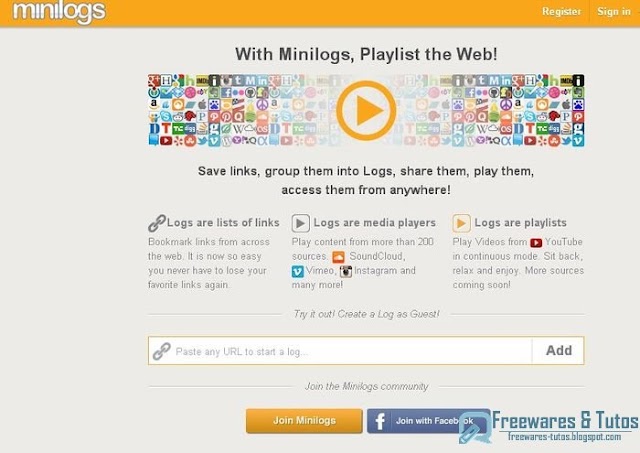Minilogs : une application en ligne pour partager ses playlists de liens