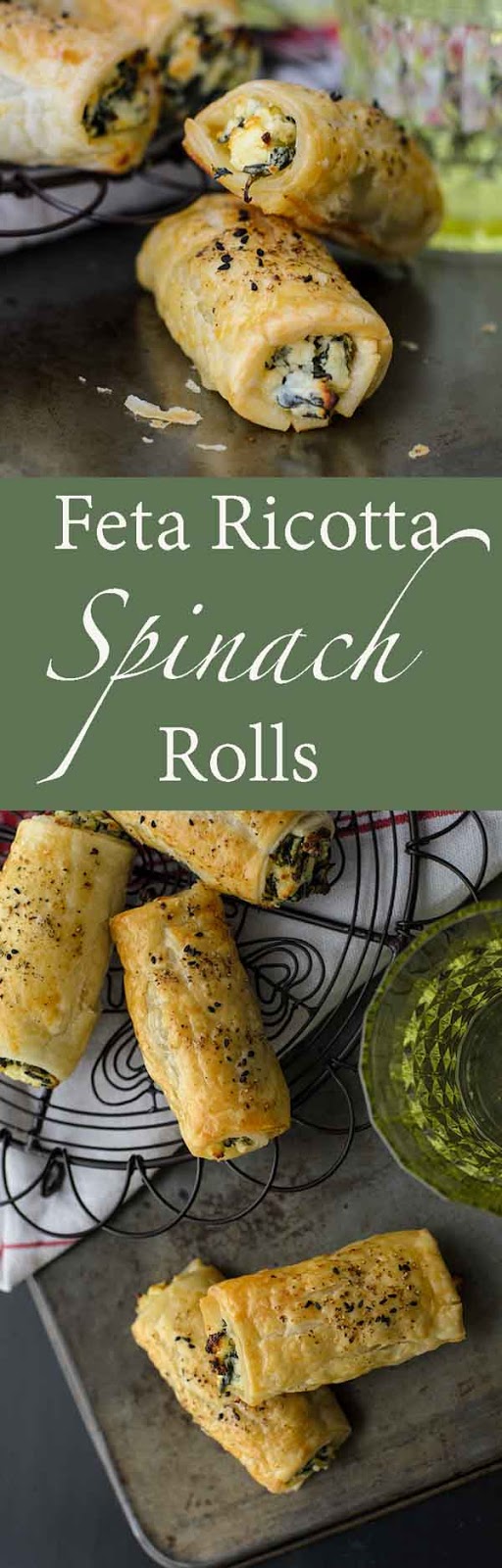 Easy to bake Feta Ricotta Spinach Rolls. Its a hearty vegetarian meal.