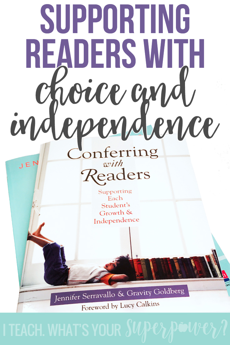 Conferring with Readers is the best friend of The Reading Strategies Book.  TRSB is the what, but this book is the how.  A must have for any teacher wanting to teach students through choice and independence.