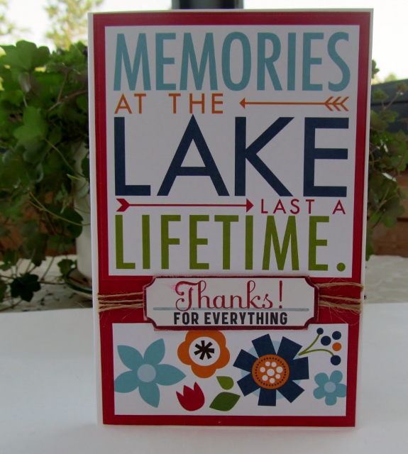 Scrappers' Cove Blog Spot Memories at the Lake, Thank You Card