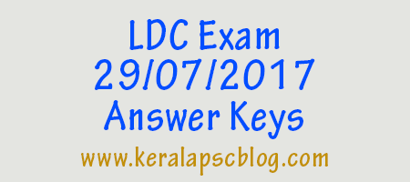 Lower Division Clerk [LDC] Exam 29-07-2017 Answer Keys