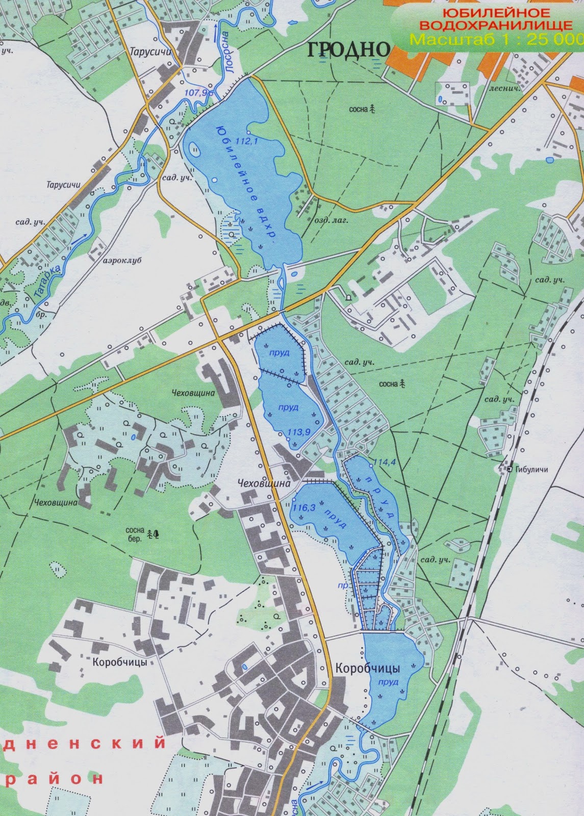 Карта глубин гродненского водохранилища