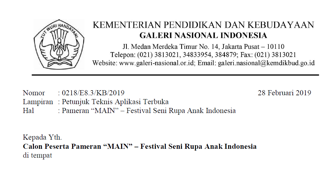 Contoh Surat Resmi Undangan Kegiatan Pameran Seni Rupa Nusagates