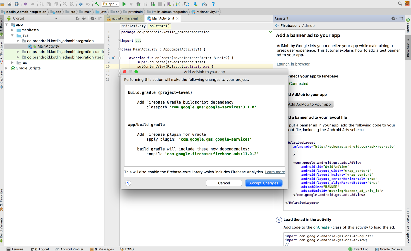 Ad Mob Integration In Kotlin Prandroid