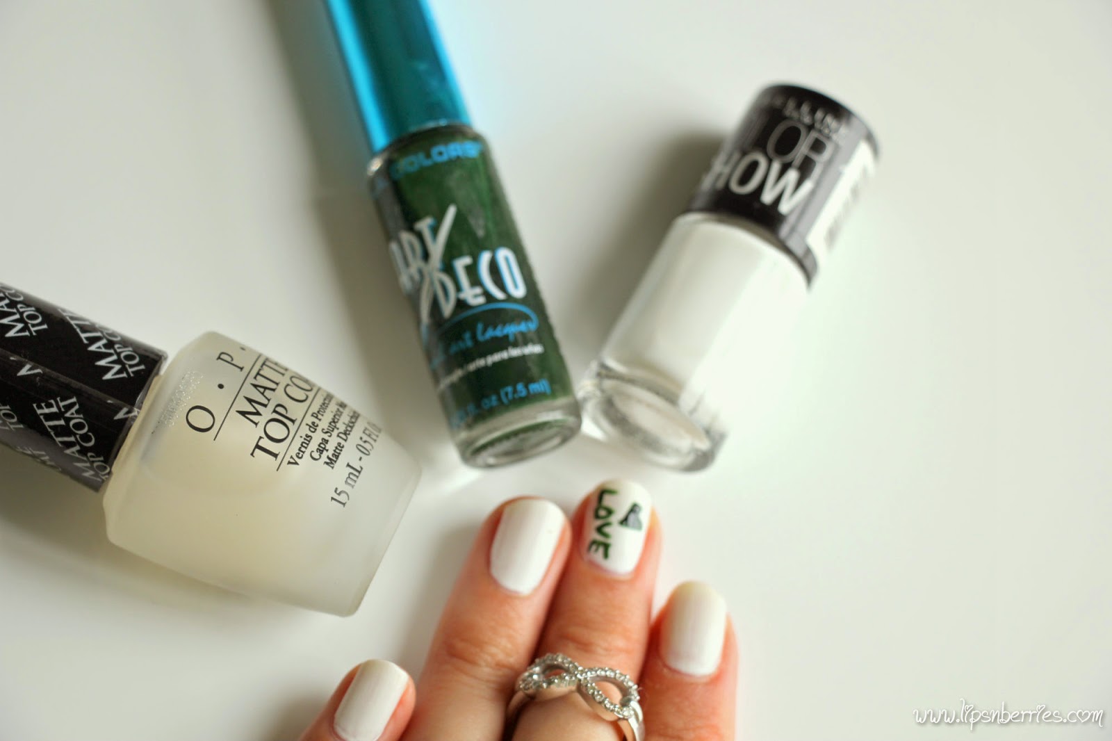 Matte White Nails! OPI Matte Top Coat+ Maybelline Color Show Porcelain