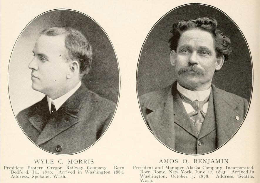 Pictures of Wyle C. Morris, Eastern Oregon Railway Company and Amos O. Benjamin, Alaska Company, Inc.