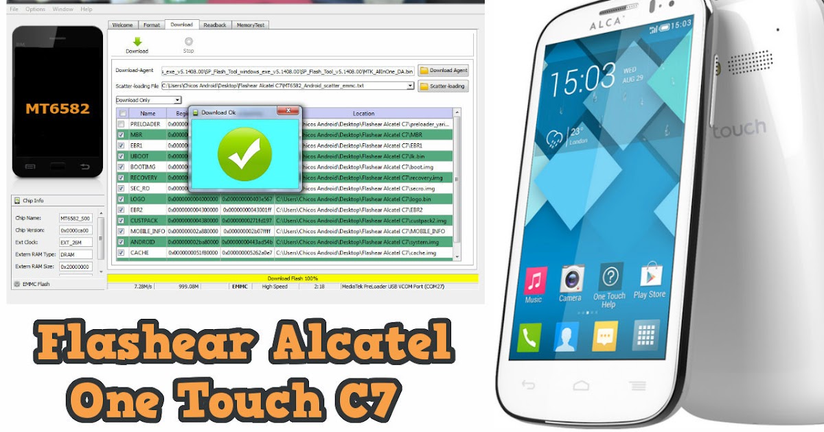 Flashear, revivir Alcatel One Touch pop C7 - 7040A, 7040D ...