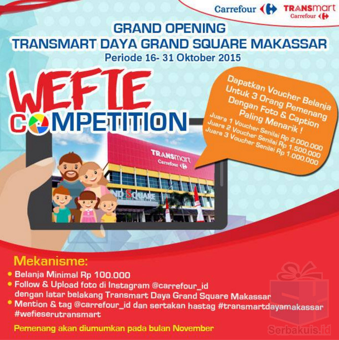 Kontes Wefie Transmart Makassar Berhadiah Voucher 4,5 Juta