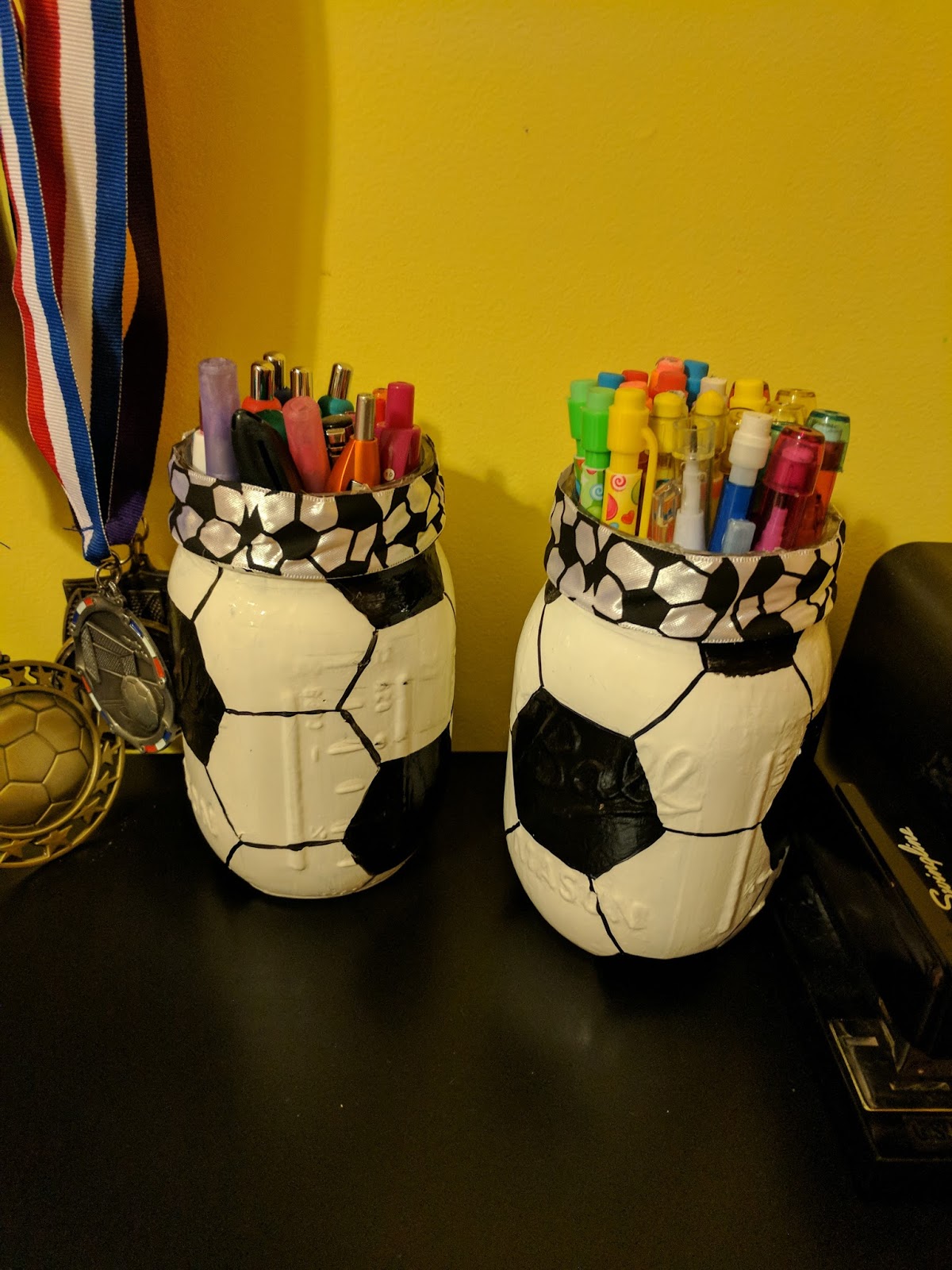 One Momma Saving Money Soccer Ball Themed Mason Jars