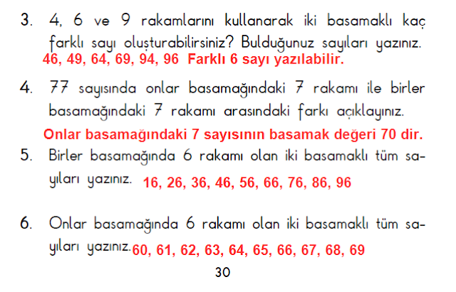 2. Sınıf Başak Yayınları Matematik 30. Sayfa Cevapları 1. Ünite