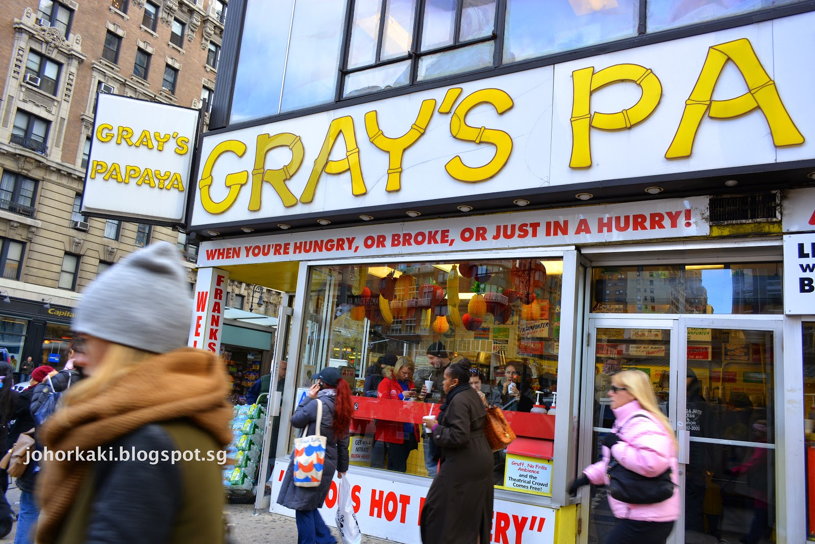 Gray's Papaya Hot Dog in NYC New York Tony Johor Kaki Travels for Food