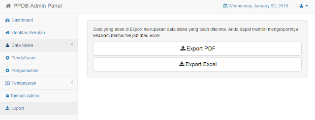 fasilitas export data