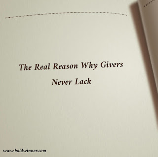 Why givers never lack