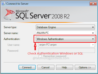 Authentication Windows or SQL Server Authentication Windows or SQL Server