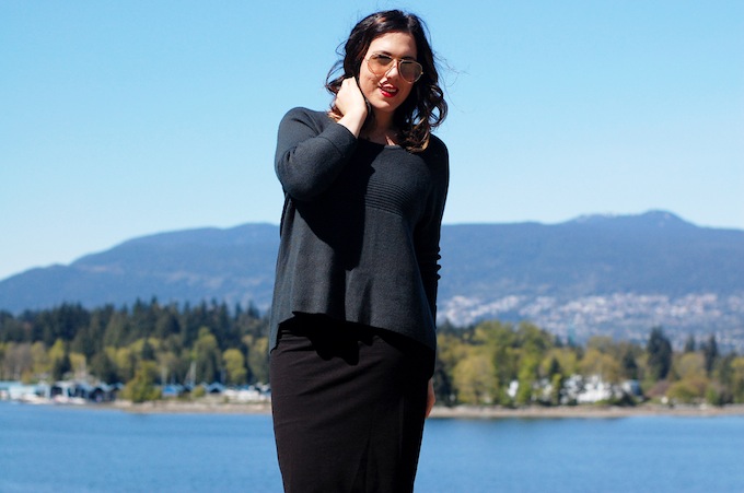 Le Chateau leather ankle boots and pencil skirt - Vancouver fashion blogger