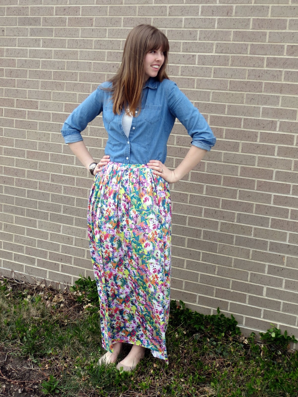 Easy Spring Floral Maxi Skirt