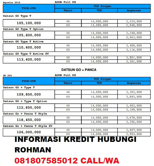 harga kredit datsun go promo datsun terbaru bulan september