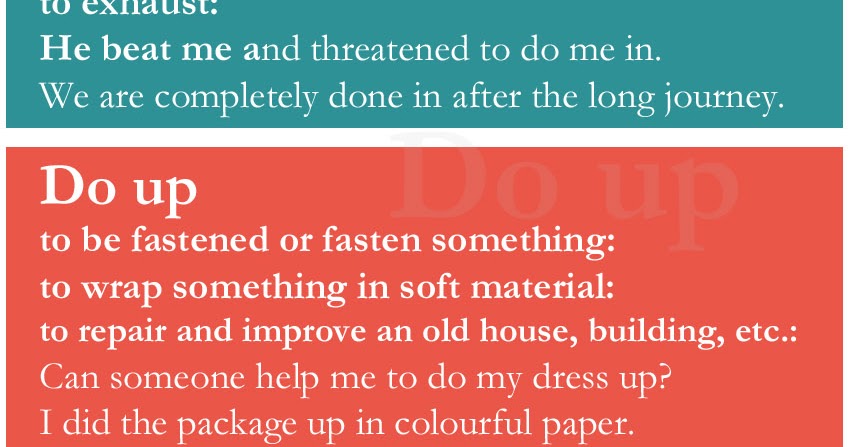 VocabularyPage.com: Phrasal verbs that start with D