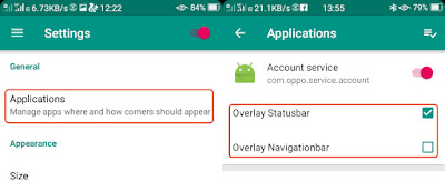 settingan overlay status bar dan navigations layar Cara Membuat Layar Smartphone Round Corner Seperti Samsung Galaxy S8